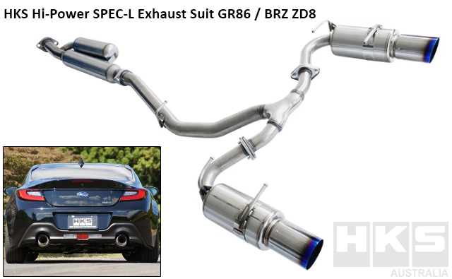 HKS Hi Power Spec L Exhaust Suit GR86 / BRZ ZD8 – HKS Australia HKS Hi Power Spec L Exhaust Suit GR86 / BRZ ZD8 – HKS Australia