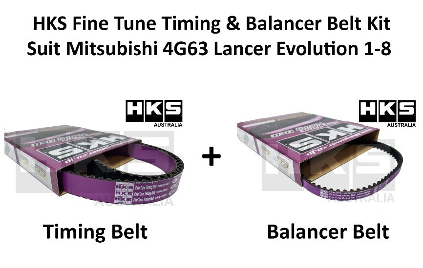 HKS Fine Tune Timing Belt & Balancer Belt Suit Mitsubishi 4G63 Lancer Evolution 1-8