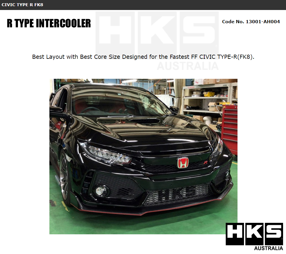HKS R Type Intercooler Kit Suit Honda Civic Type-R FK8