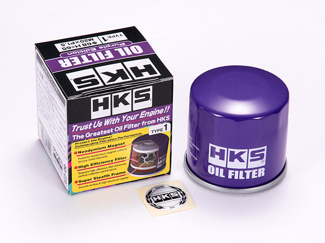 HKS Purple Edition Oil Filter Type 1, M20 x 1.5 Thread Suit Nissan, Honda, Mitsubishi, Mazda